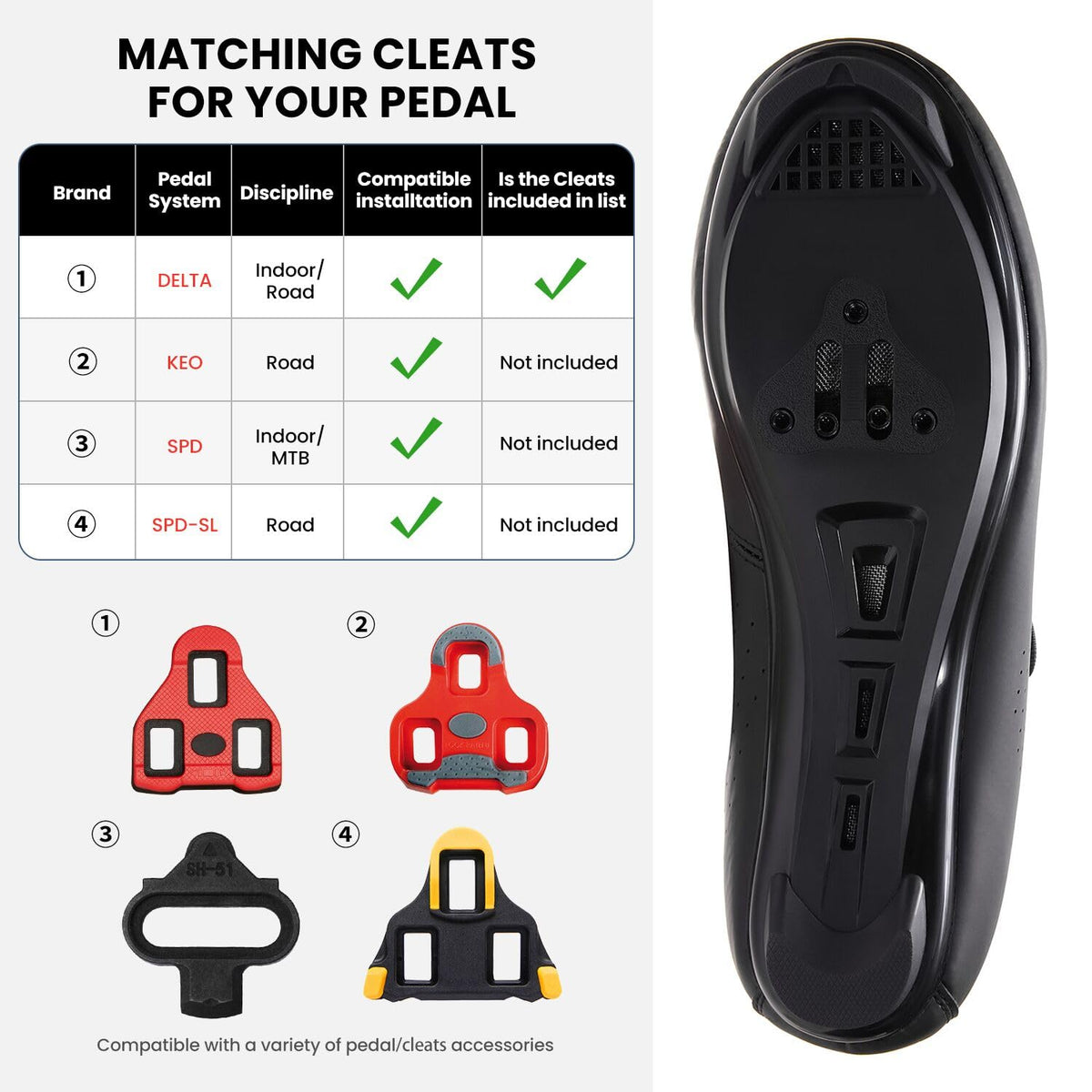 Women's Cycling Shoes for Men Road Bike Shoes Compatible with SPD and Delta Pedal Block Peloton Breathable Bicycle Shoes