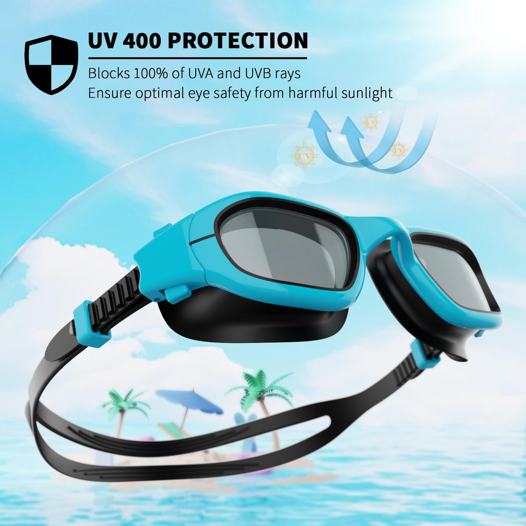 BEEWAY Kids Swimming Goggles for Boys Girls Age 6-14 Anti Fog & Leak Proof