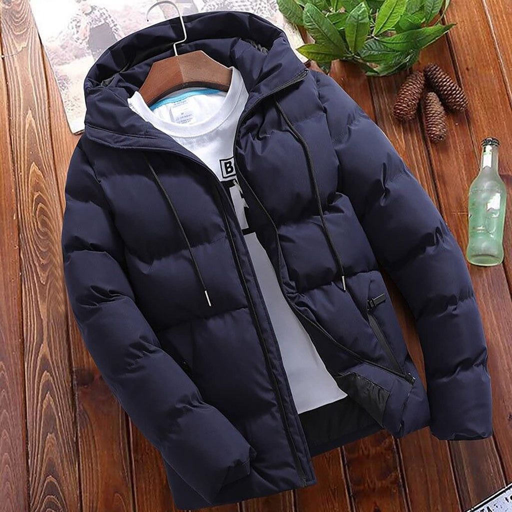 Winter Jackets for Men UK 2026 Thermal Warm Waterproof Zip Up Cargo Puffer Coats Outwear with Hood Cargo Fleece Jacket With Pockets Casual Pullover Work Plain Comfortable Sweatshirts
