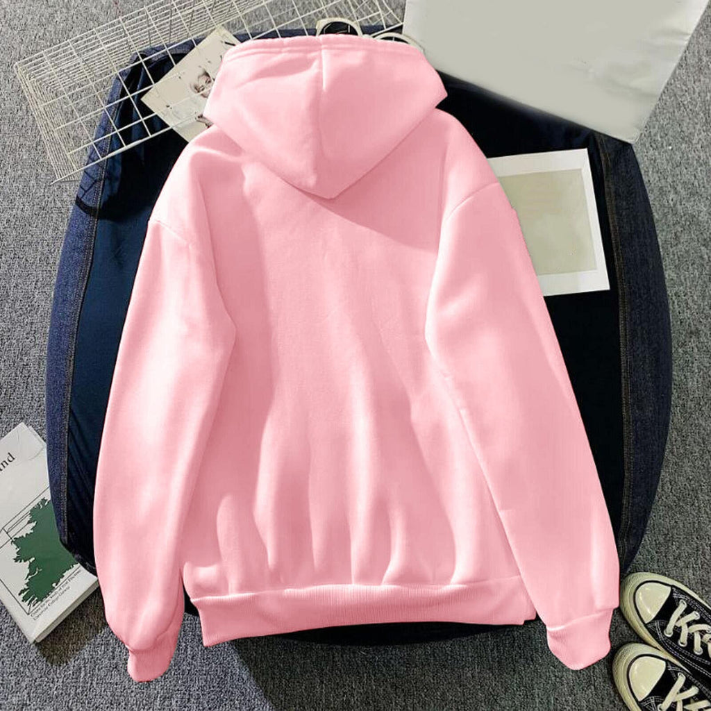 Winter Sweatshirt Women Women's Print Long Sleeved Sweatshirt Blouse Pullover Solid Color Hooded Funny Ladies Christmas Jumpers Hooded Tunic Pullover Holiday Outfits for Women