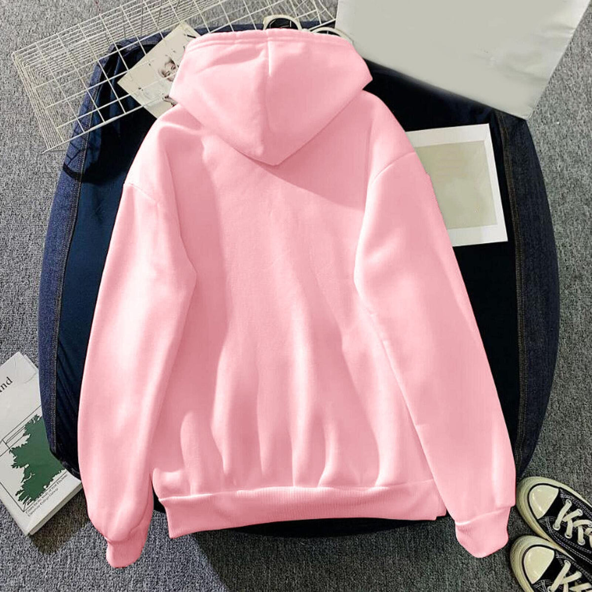 Winter Sweatshirt Women Women's Print Long Sleeved Sweatshirt Blouse Pullover Solid Color Hooded Funny Ladies Christmas Jumpers Hooded Tunic Pullover Holiday Outfits for Women