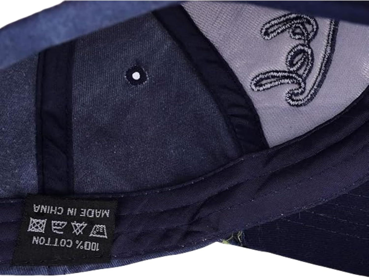 1 PCS Vintage Patchwork Letter Embroidered Baseball Cap-Denim Folded Rim Washed Sun Hat Adjustable Unisex