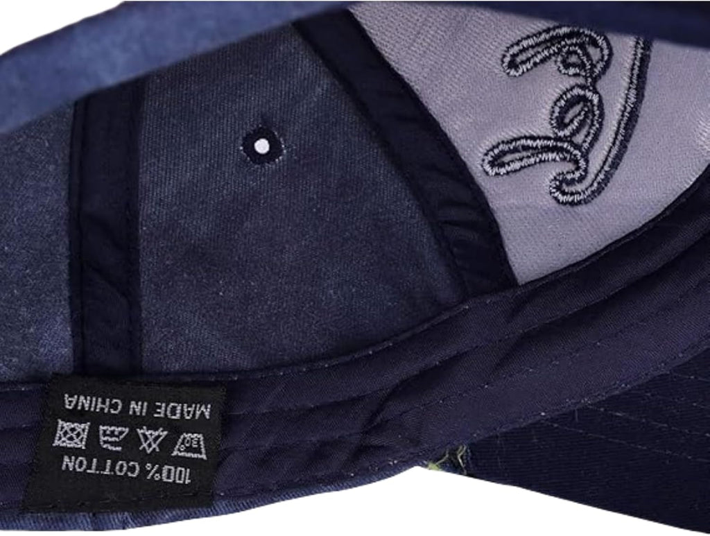 1 PCS Vintage Patchwork Letter Embroidered Baseball Cap-Denim Folded Rim Washed Sun Hat Adjustable Unisex