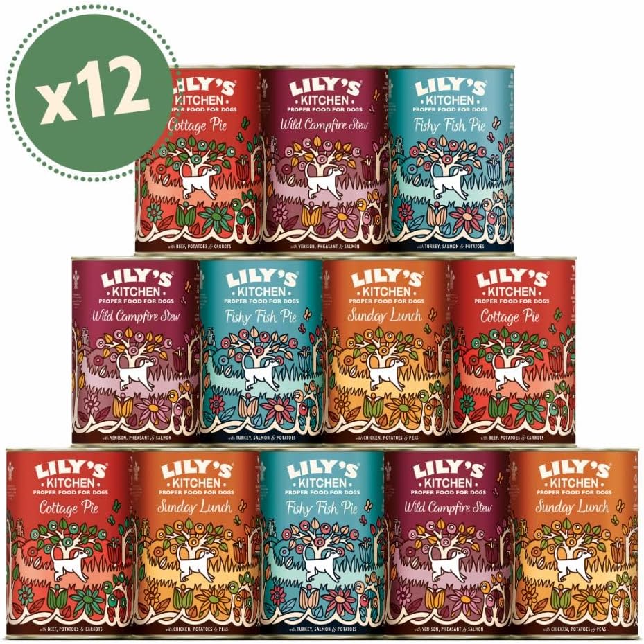 Lily's Kitchen Natural Adult Dog Food Wet Trays - Classic Dinners Multipack - Chicken, Lamb & Beef - Complete Meal Recipes (6 Trays x 150g)