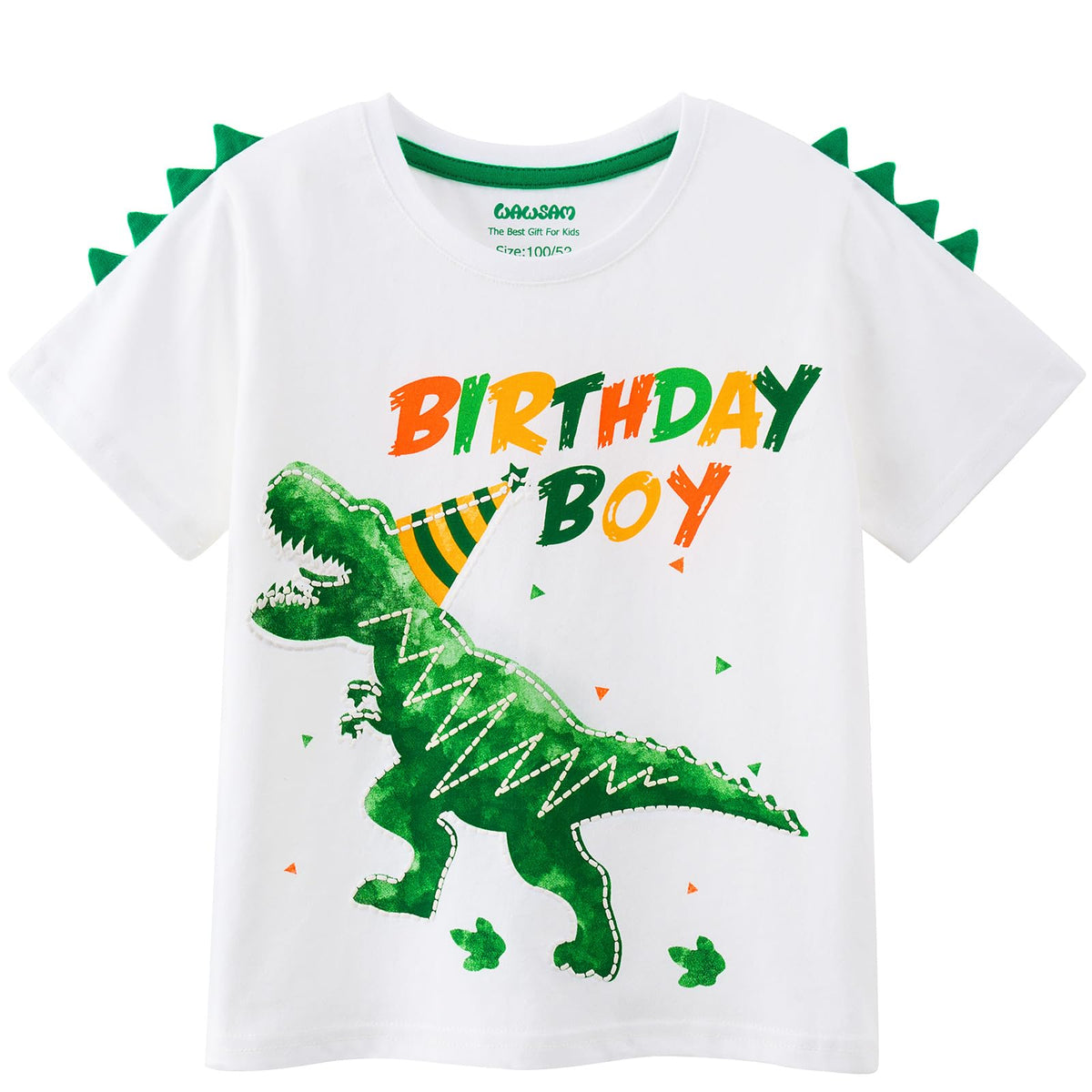 WAWSAM Birthday Boy T Shirt Baby B-Day Dino Party Shirts T Rex Top Tee Gift