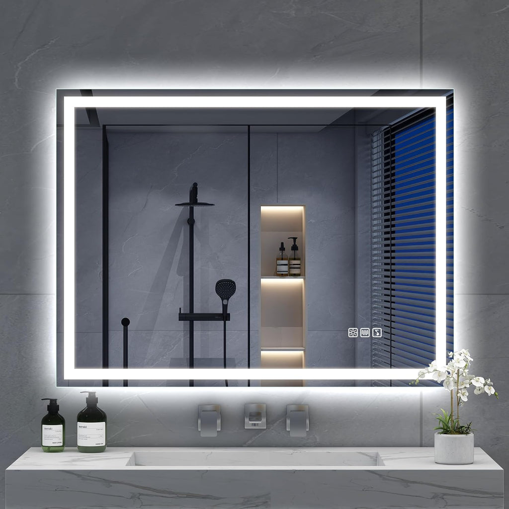 Bluetooth Bathroom LED Mirror 800x600 cm Anti Fog Dimmable S'bagno