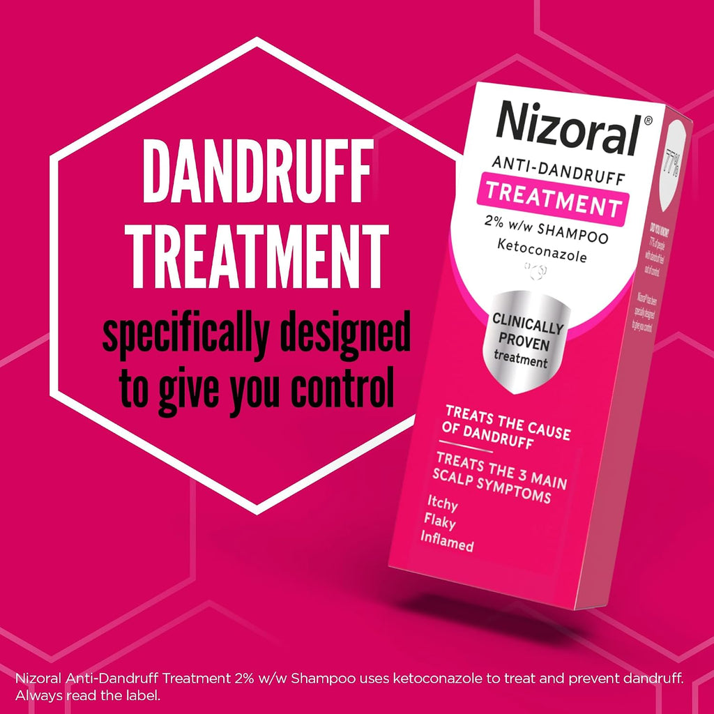 Nizoral Anti-Dandruff Treatment Shampoo with Ketoconazole, 1 x 60ml