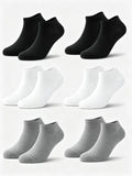Crew Socks for Men 6 Pairs, Breathable Athletic Running Socks with Moisture Wicking & Arch Support, Comfortable Casual Sports Socks for Daily Wear, All-Day Active Black White Grey