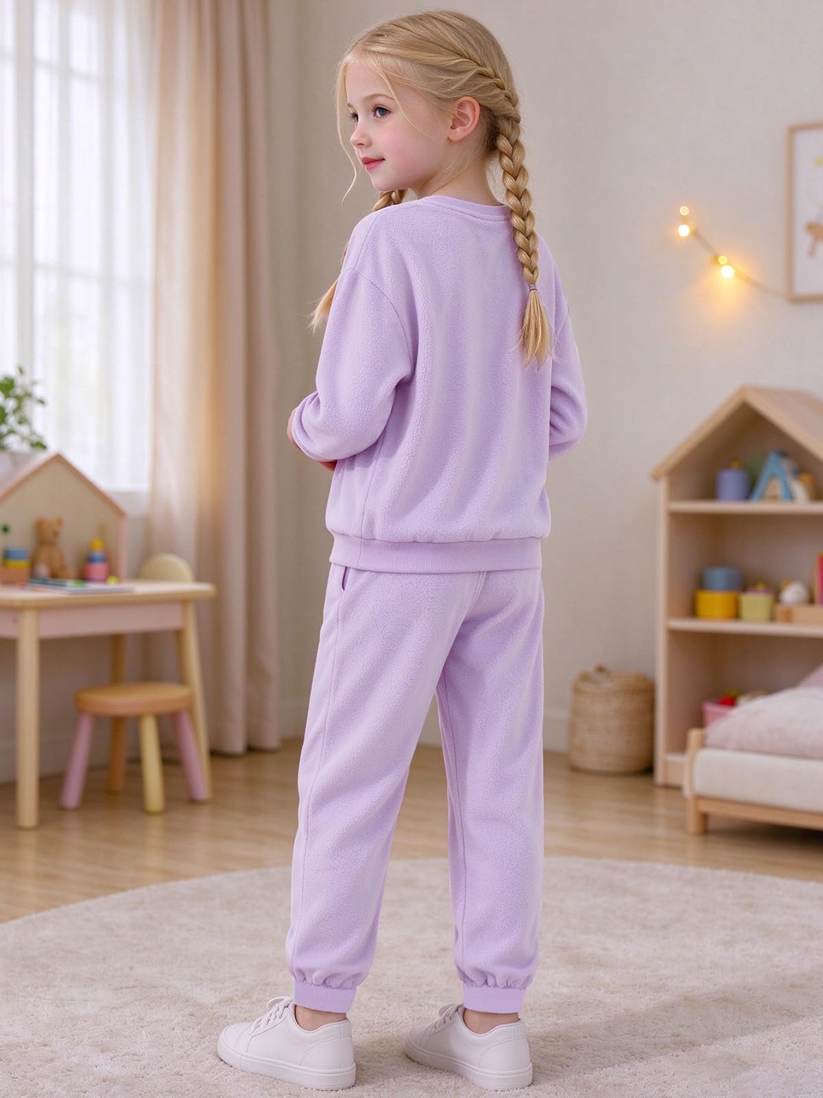 URMAGIC Girls' 2-piece Outfits Clothes Pants Tops Set Sweatpant Sweatshirt