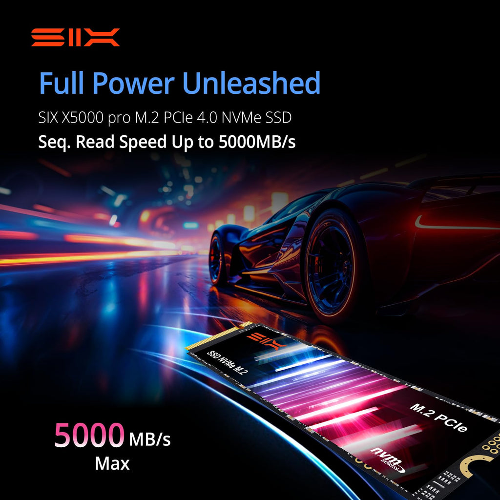 SIX NVME M.2 SSD PCIe 4.0-1TB m.2 2280 ssd, Read UP to 7350MB/s 1TB for Gaming PS5 Memory Storage Expansion with Heatsink, Internal Solid State Hard Drive PCIe gen 4x4 Nvme for Laptop Desktop pc