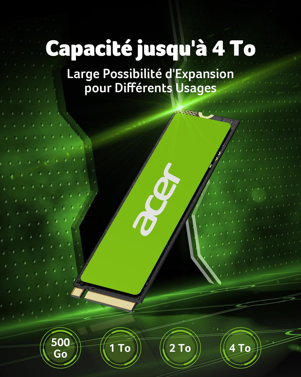 Acer FA100 M.2 2280 SSD 512GB: PCIe 3.0 NVMe with HMB & SLC Cache, Up to 3500 MB/s Read Speed, PC Internal Solid State Drive for Laptop & Desktop Upgrade