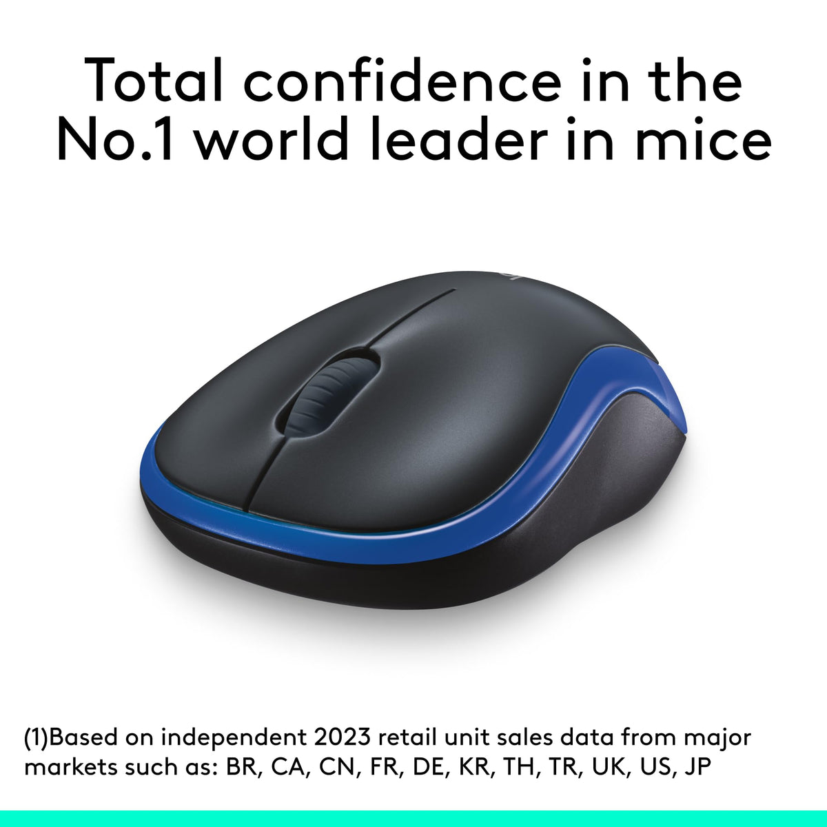 Logitech M185 Wireless Mouse, 2.4GHz with USB Mini Receiver, 12-Month Battery Life, 1000 DPI Optical Tracking, Ambidextrous, Compatible with PC, Mac, Laptop - Grey