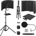 Microphone Isolation Shield Foam Pop Filter Tripod Stand Foldable TONOR Studio Kit