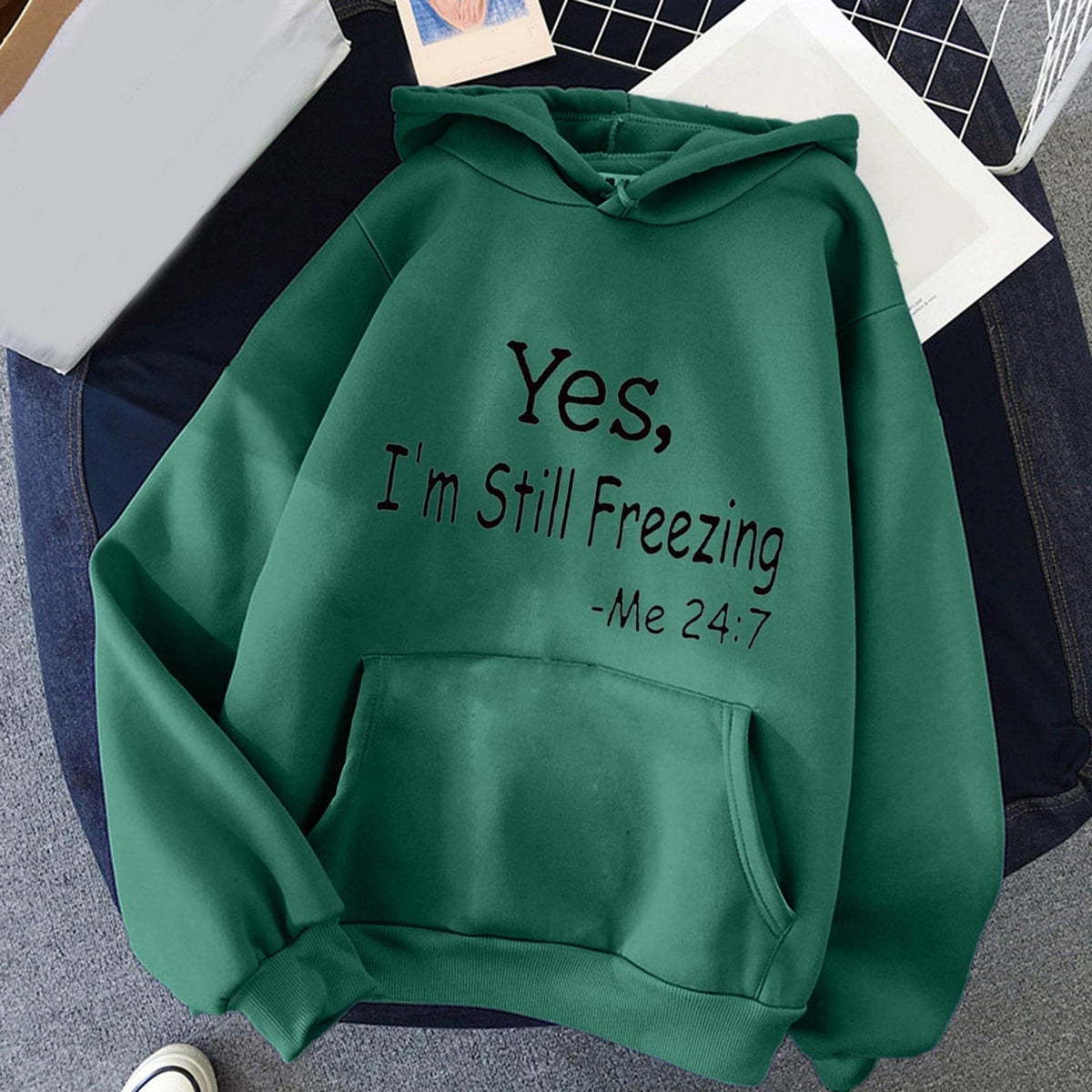 Winter Sweatshirt Women Women's Print Long Sleeved Sweatshirt Blouse Pullover Solid Color Hooded Funny Ladies Christmas Jumpers Hooded Tunic Pullover Holiday Outfits for Women