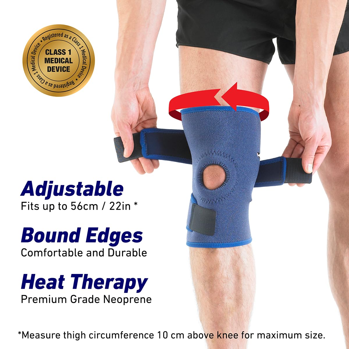 Neo-G Knee Support Open Patella Brace – Adjustable Compression – ONE SIZE