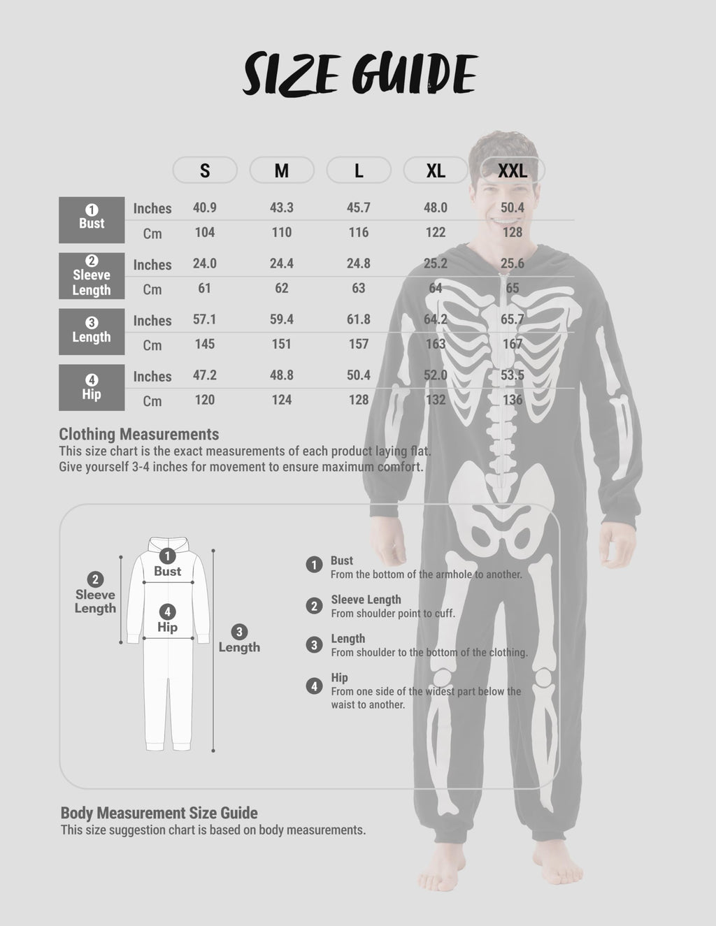 Spooktacular Creations Unisex Skeleton Jumpsuit - Plush Skeleton Zippered Halloween Hoody for Adult Sleepwear Costume