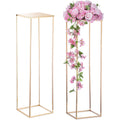 Wedding Flower Stands Gold Tall Geometric Metal Columns Event Decor NUPTIO Set