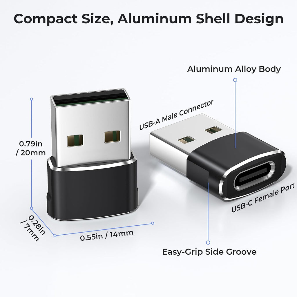 BASESAILOR USB to USB C Adapter,USBC Female to USB A Male Adapter 3Pack
