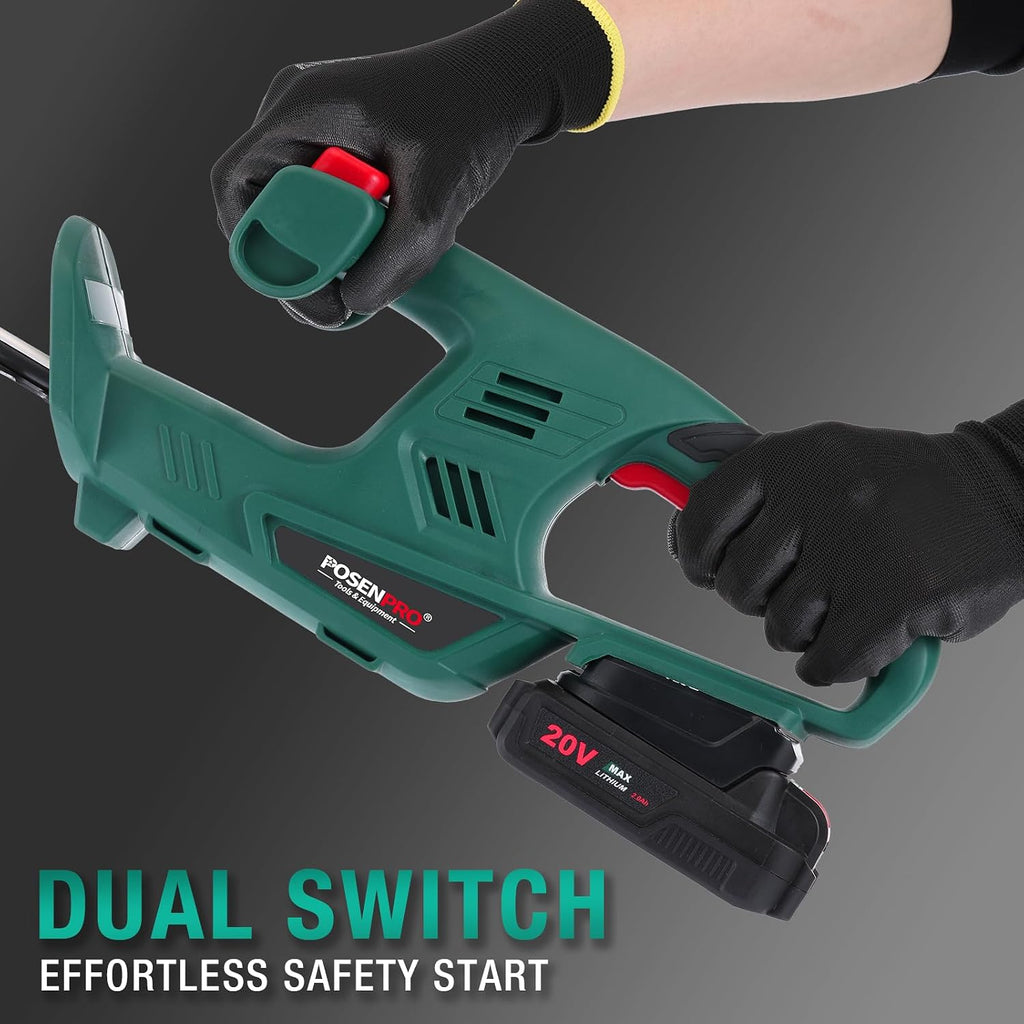 Cordless Hedge Trimmer 20V 450mm Dual Blade 14mm POSENPRO Cutter Tool Only