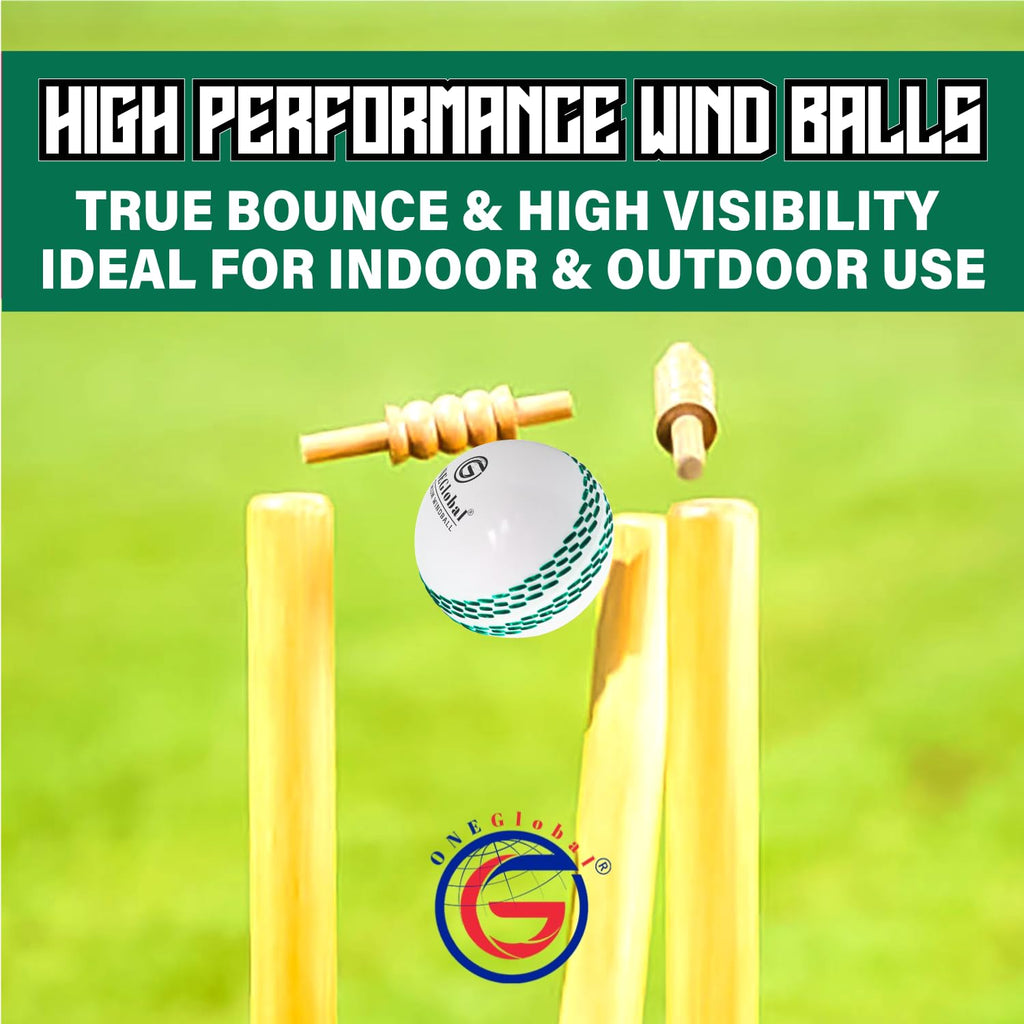 Premium Windball Soft Cricket Ball with Colour Seam | Wind Ball for Outdoor & Indoor Practice, Coaching, Garden & Beach Games