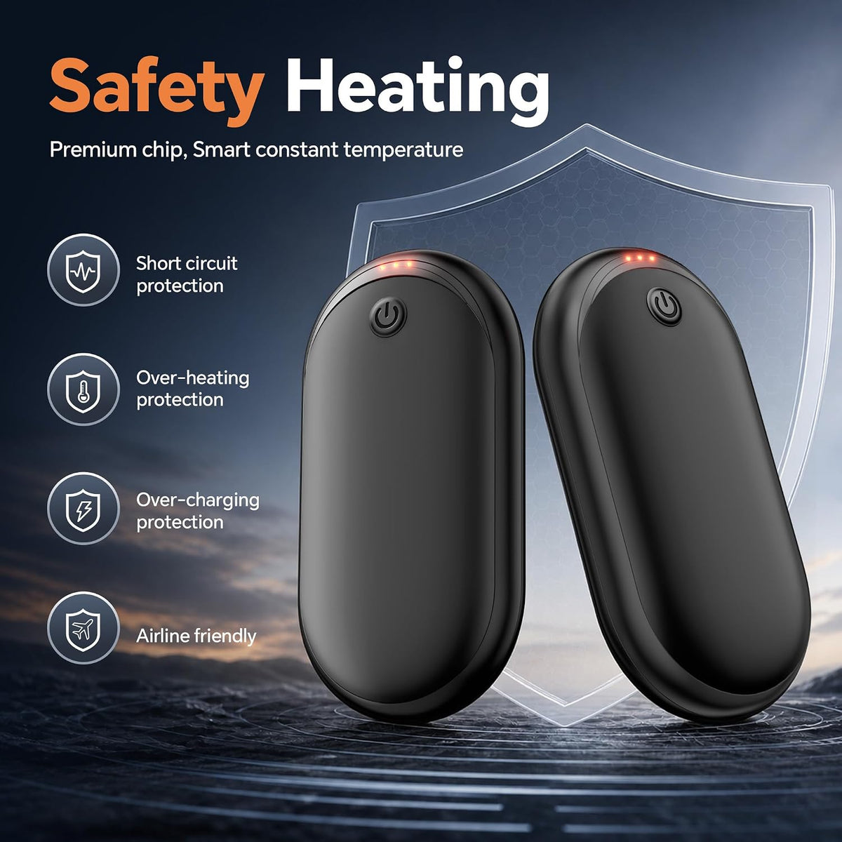 Hand Warmers Rechargeable 2 Pack, 24H Electric Portable Pocket Heater