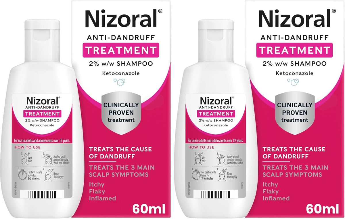 Nizoral Anti-Dandruff Treatment Shampoo with Ketoconazole, 1 x 60ml