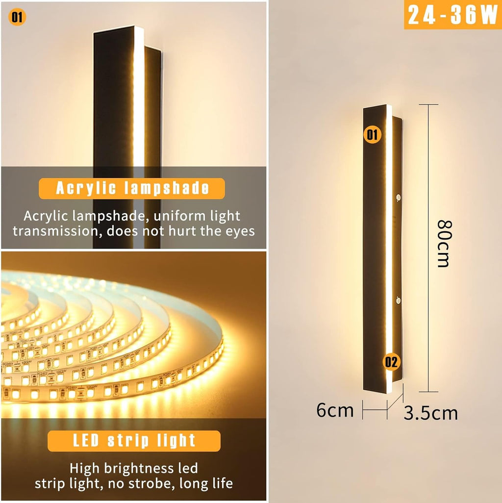 Outdoor LED Wall Light 80cm IP65 3 Colour Modern Strip Garden Lamp Mikeru