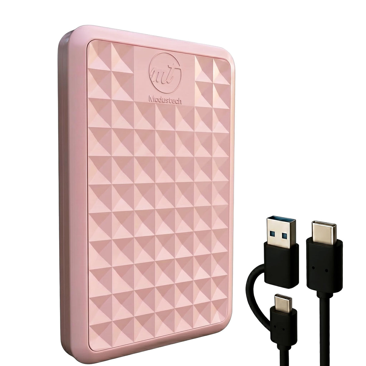 ModusTech Facet 1TB External Hard Drive Portable USB-C/USB 3.1 — Ultraslim HDD for Backup, Gaming, PC, Mac, Laptop, PS4, Xbox, Smart TV (Black)