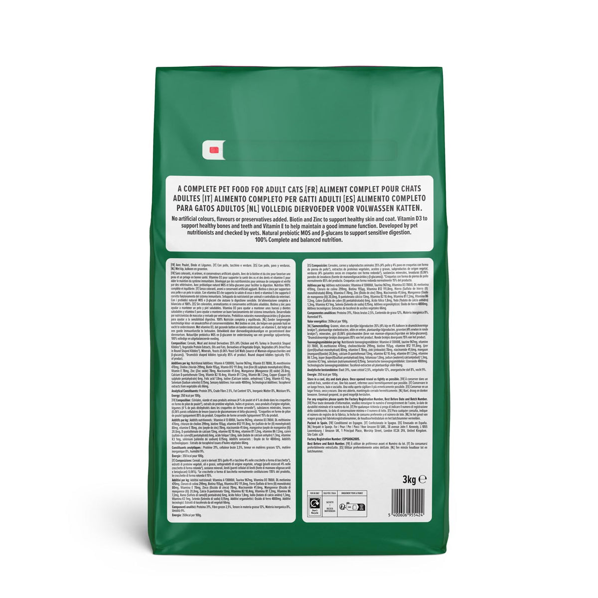 by Amazon - Complete Dry Cat Food with Salmon, Tuna and Vegetables, 1 pack of 3kg