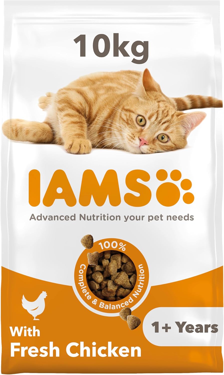 IAMS Adult Complete Dry Cat Food Chicken 3kg - Supports Strong Immune System