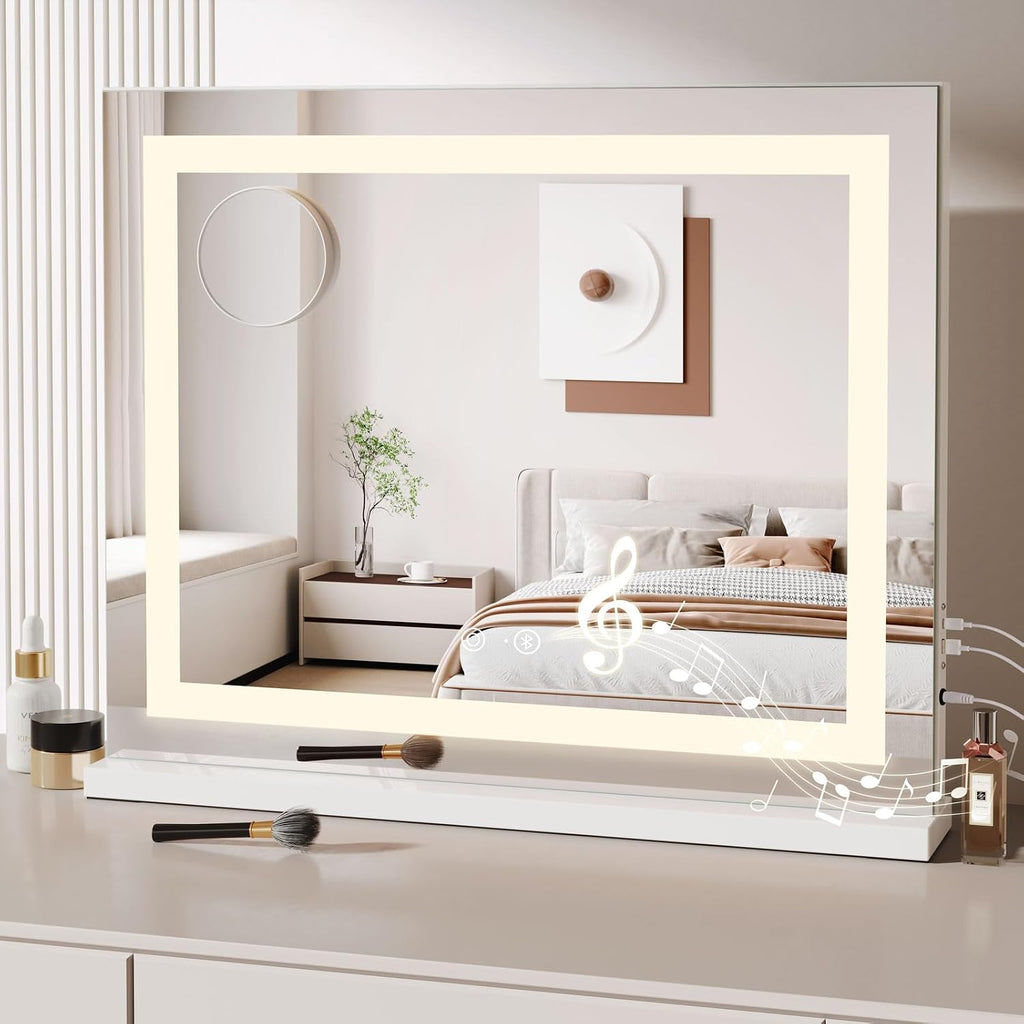 Hollywood Vanity Mirror 58x48cm Bluetooth LED Strip Light White Dripex Makeup