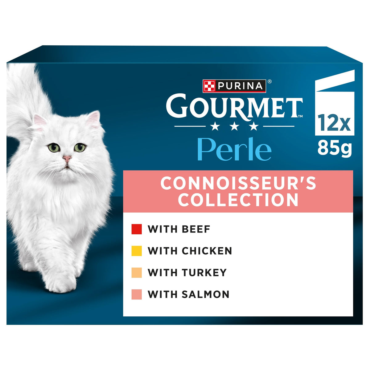 GOURMET Perle Ocean Collection Adult Wet Cat Food Mini Fillets in Gravy Tuna, Shrimp, Plaice, Salmon, White fish, Ocean Fish 40 x 85g Pouches
