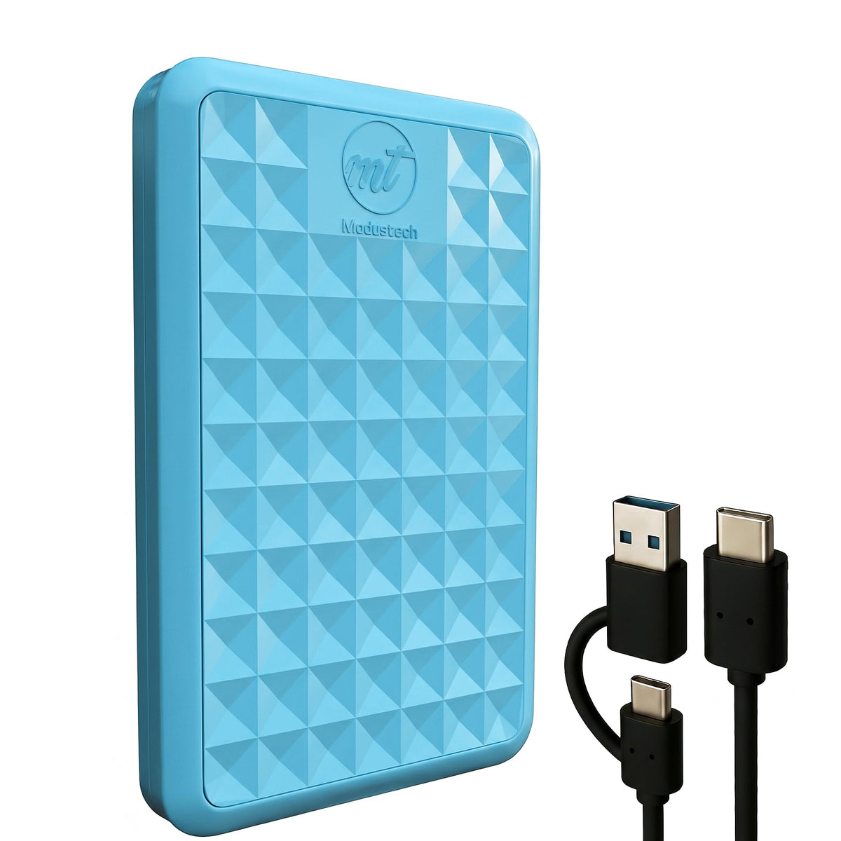 ModusTech Facet 1TB External Hard Drive Portable USB-C/USB 3.1 — Ultraslim HDD for Backup, Gaming, PC, Mac, Laptop, PS4, Xbox, Smart TV (Black)