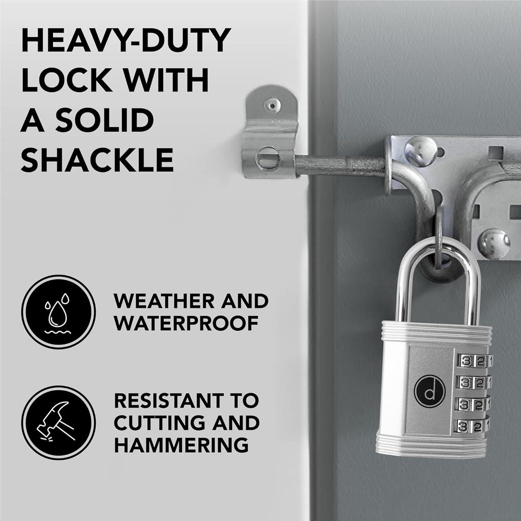 Combination Padlock 4 Digit Heavy Duty Weatherproof Gym Locker Shed Gate Lock