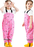 Kids Waterproof Trousers Boys Girls Rain Dungarees, 2-7 Years