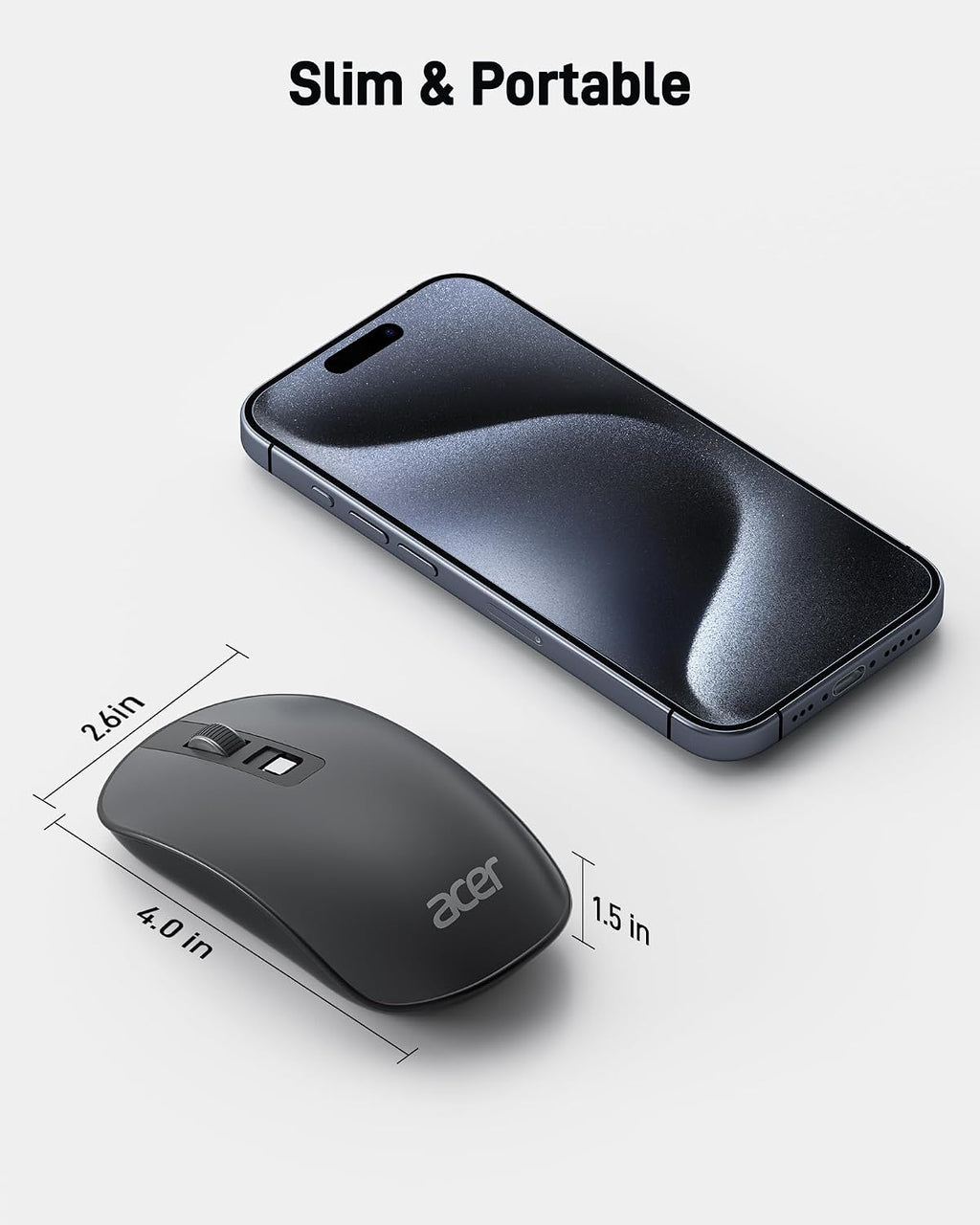Acer Wireless Mouse, Computer Mouse Wireless with 2.4GHz USB Receiver