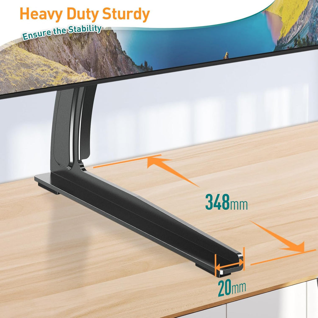 TV Stand Base Universal 27-55 Inch Height Adjustable Tabletop Pedestal ELIVED