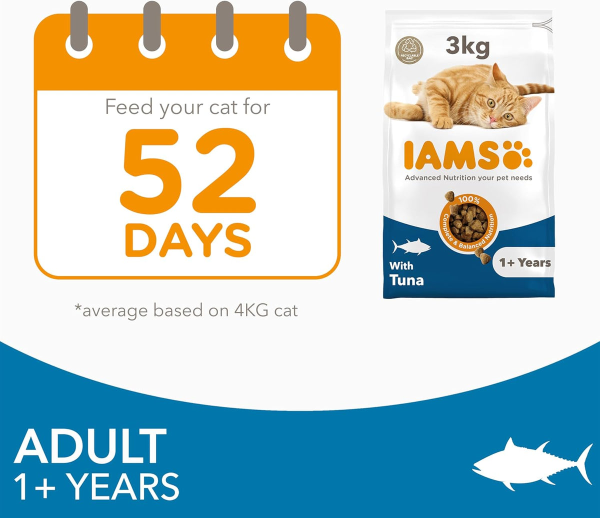 IAMS Adult Complete Dry Cat Food Chicken 3kg - Supports Strong Immune System