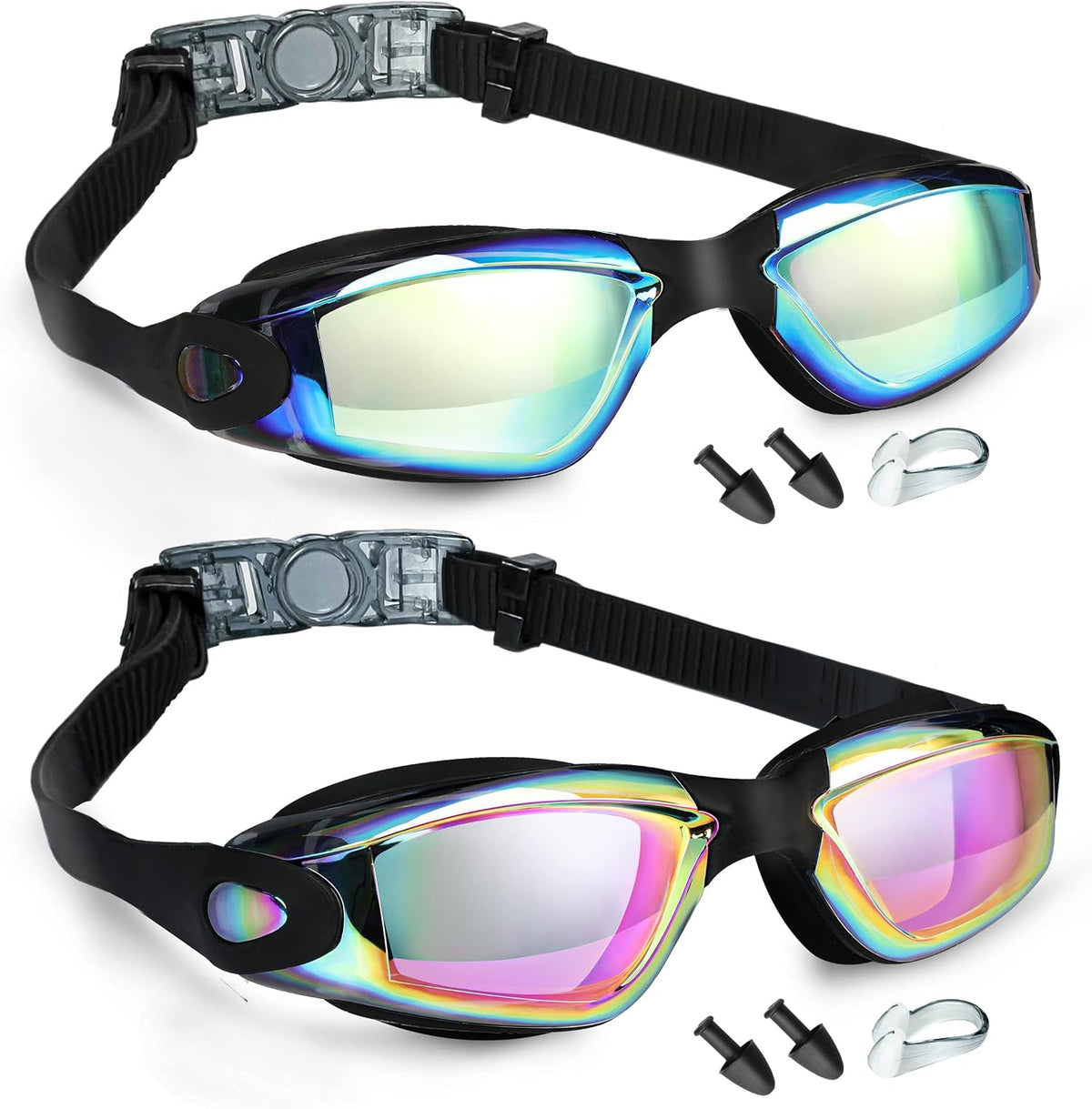 Swim Goggles 2 Pack Anti Fog No Leaking for Adult Women Men