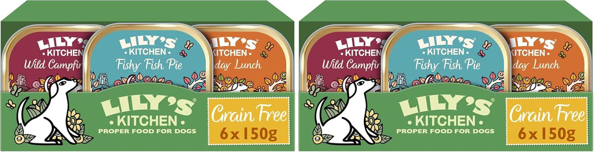 Lily's Kitchen Natural Adult Dog Food Wet Trays - Classic Dinners Multipack - Chicken, Lamb & Beef - Complete Meal Recipes (6 Trays x 150g)