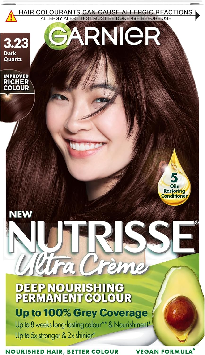 Garnier Nutrisse Ultra Color Permanent Hair Dye, 4.15 Iced Coffee Brown