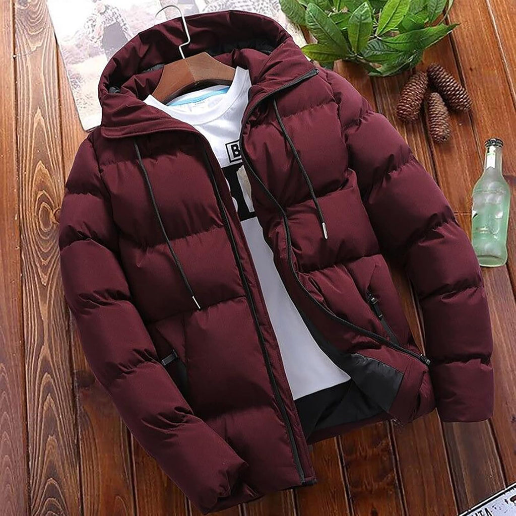 Winter Jackets for Men UK 2026 Thermal Warm Waterproof Zip Up Cargo Puffer Coats Outwear with Hood Cargo Fleece Jacket With Pockets Casual Pullover Work Plain Comfortable Sweatshirts