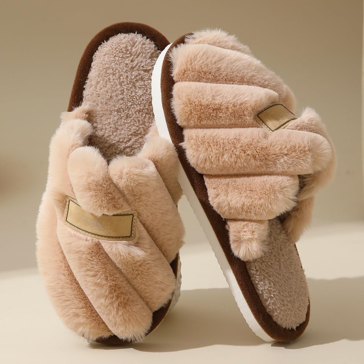 Women's Slippers Plush Warm Indoor Bedroom House Shoes