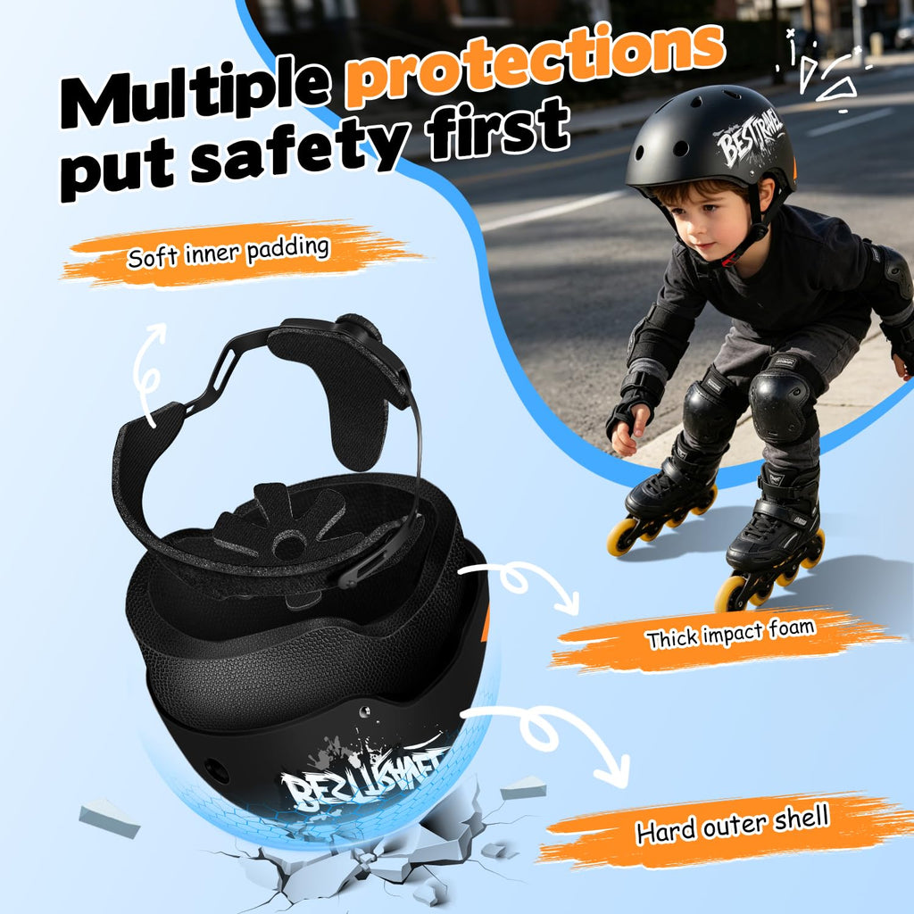 Besttravel Kids Helmet, Toddler Helmet Adjustable Toddler Bike Helmet Ages 3-8 Years Old Boys Girls Multi-Sports Safety