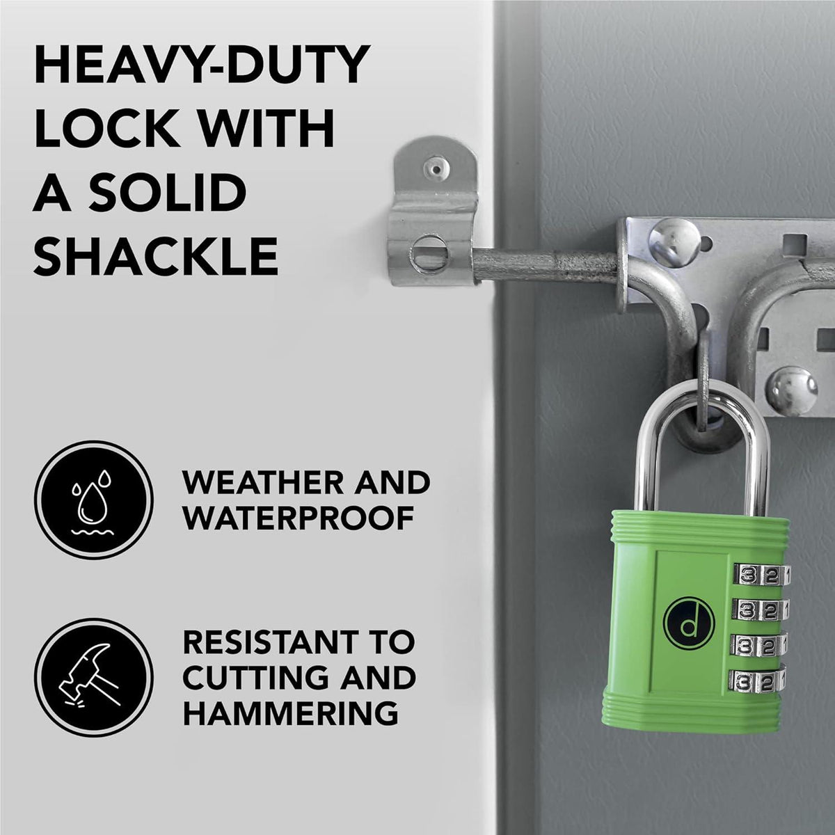 Combination Padlock 4 Digit Heavy Duty Weatherproof Gym Locker Shed Gate Lock