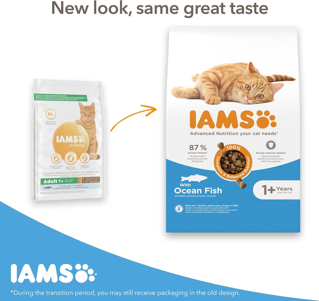 IAMS Adult Complete Dry Cat Food Chicken 3kg - Supports Strong Immune System