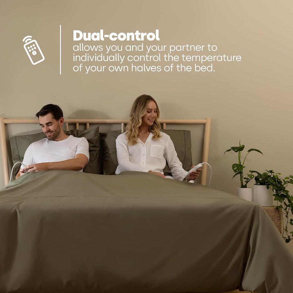 LIVIVO Electric Blanket King Size - Heated Underblanket for Bed - 165x137cm