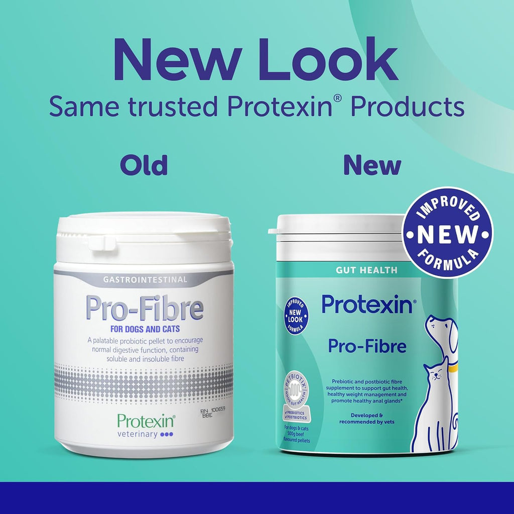 Protexin Pro-Fibre for Dogs, High-Fibre Digestive Supplement with Prebiotics & Postbiotics, Fibre for Dogs to Support Gut Health, Immune , Anal Glands & Stool Support, Protexin Dog Supplement, 500g