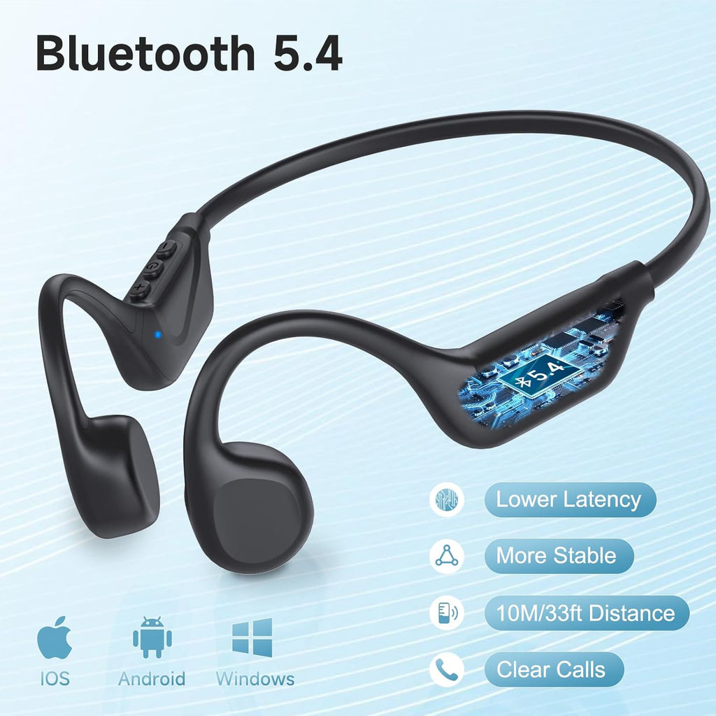 Bone Conduction Headphones Bluetooth 5.4 Open Ear Sports IPX5 LOBKIN Wireless