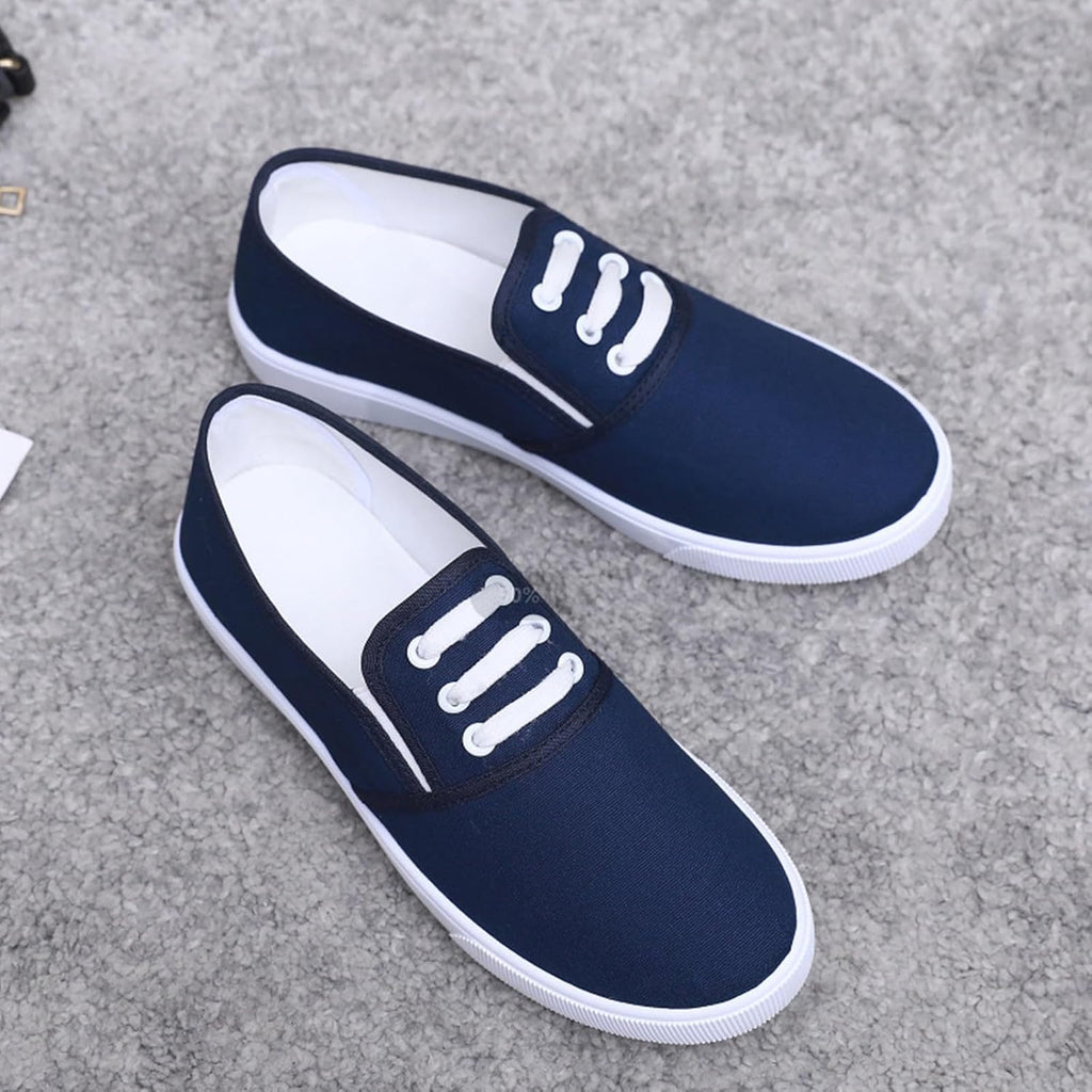 Canvas Tennis Shoes for Women Low Top Casual White Black Sneakers for Women Slip on Fashion Comfortable Walking Shoes